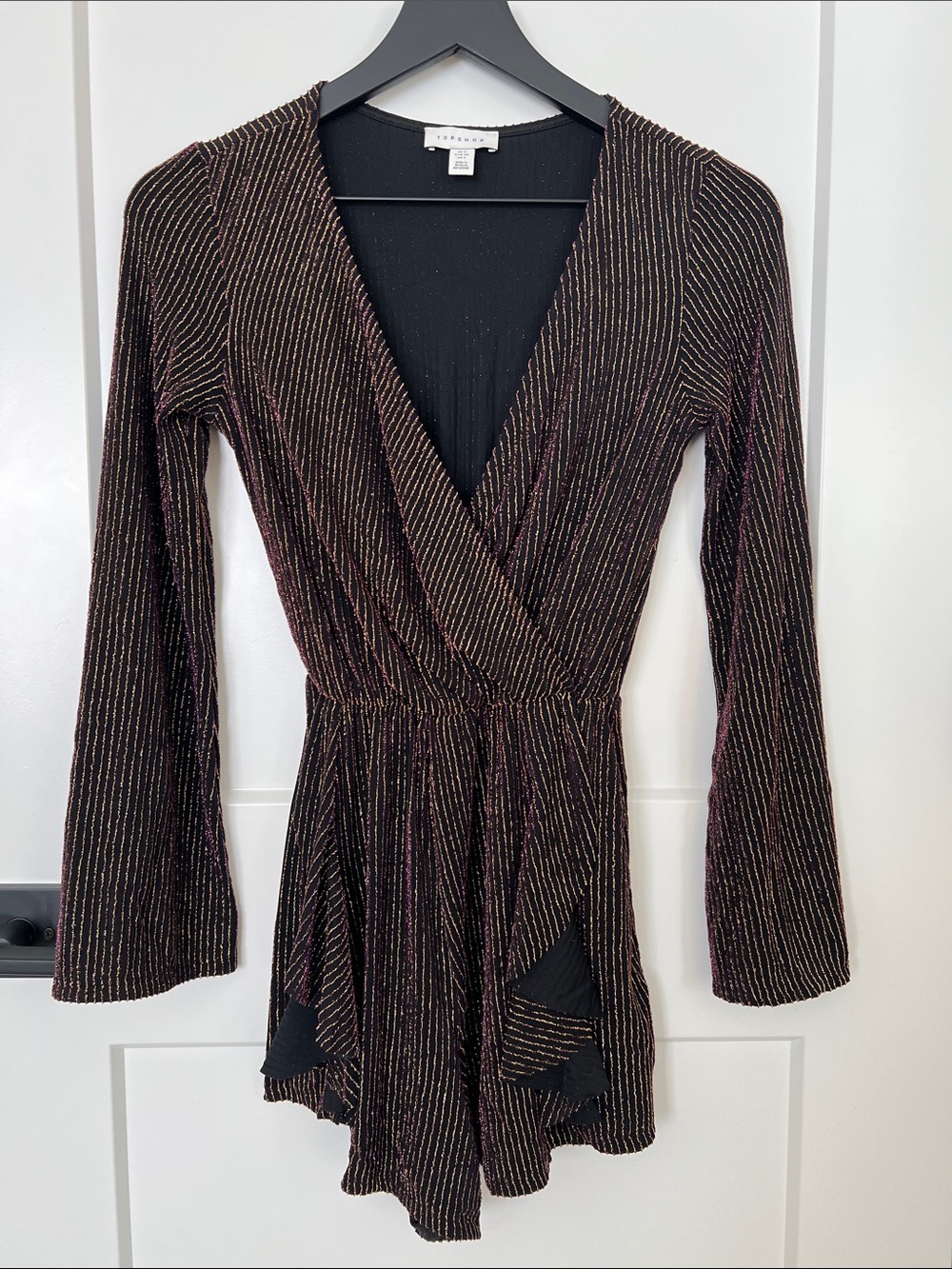 Metallic Striped Romper